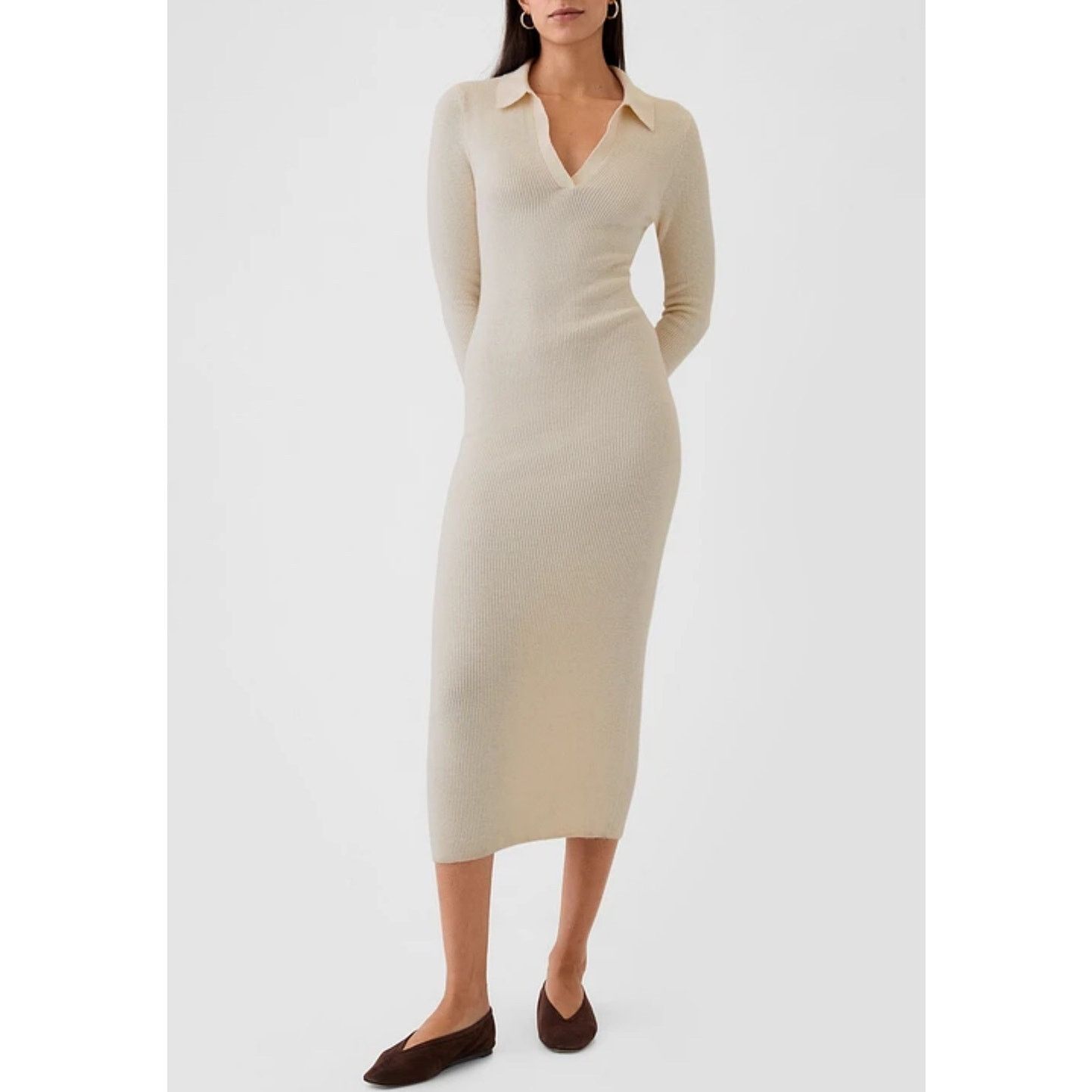 Gap Gap women - CashSoft Rib Johnny Collar Midi Dress / M / NWT Size M / US 6-8 / IT 42-44 - 1 Thumbnail