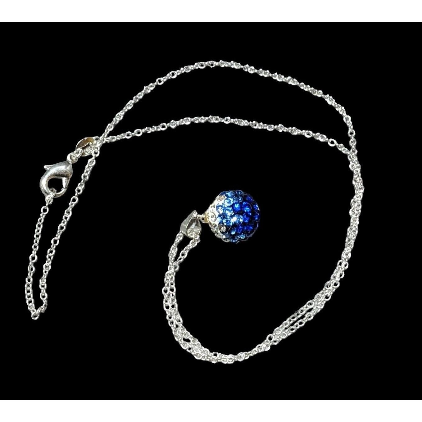 Other Sterling Blue And White Rhinestone Pendant Necklace Size ONE SIZE - 1 Thumbnail