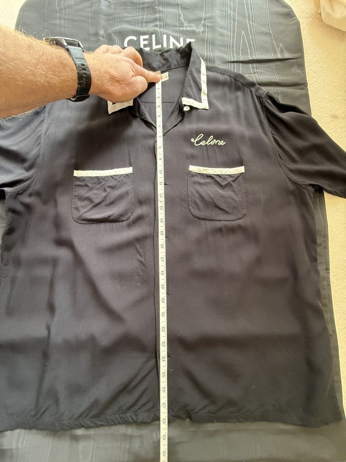 Celine SS21 Celine Dancing Kid Hedi bowling Hawaiian shirt logo 42 Size US L / EU 52-54 / 3 - 6 Thumbnail