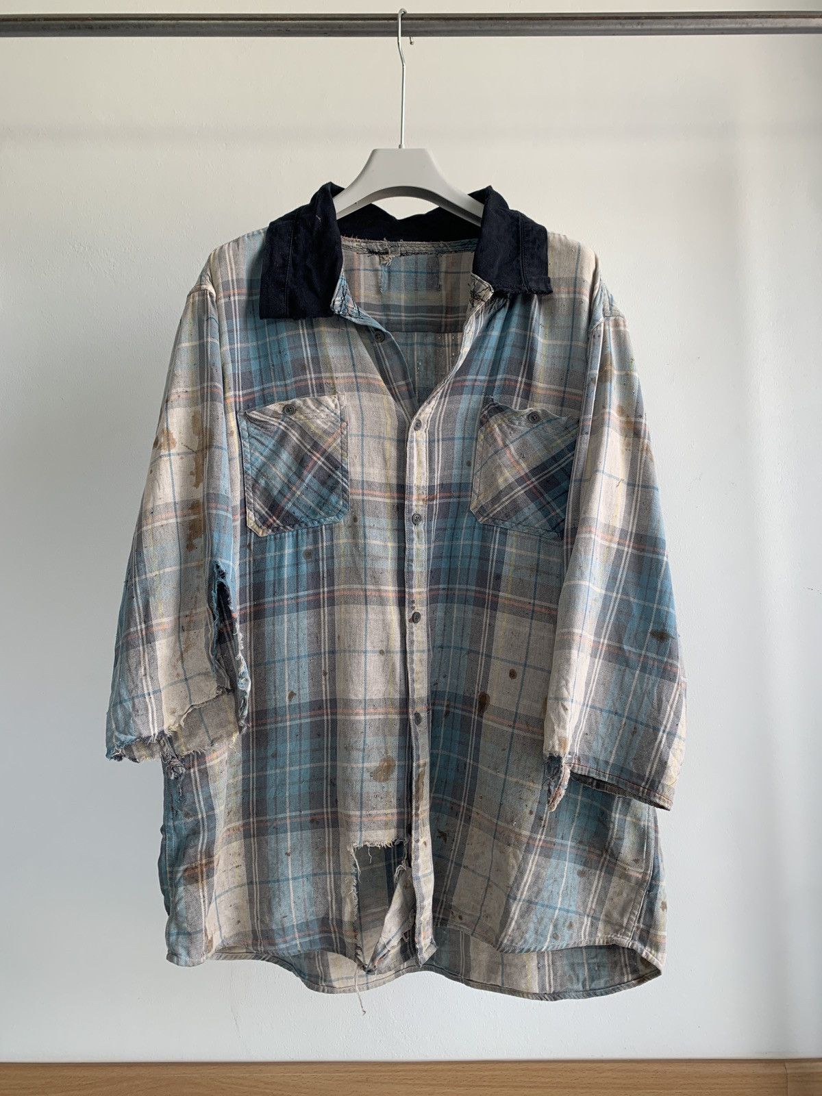 Vintage Thrashed Vintage Flannel Distressed Grunge ERD Size US XL / EU 56 / 4 - 1 Thumbnail