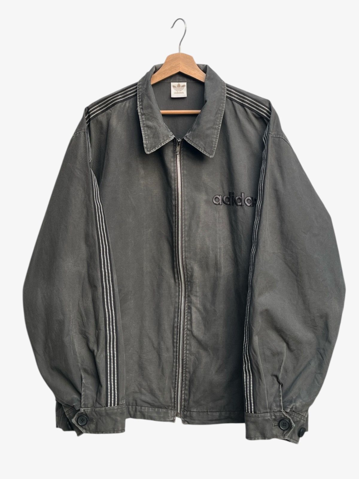 Adidas Vintage 90s Adidas Cotton Jacket by Descente Size US M / EU 48-50 / 2 - 2 Thumbnail