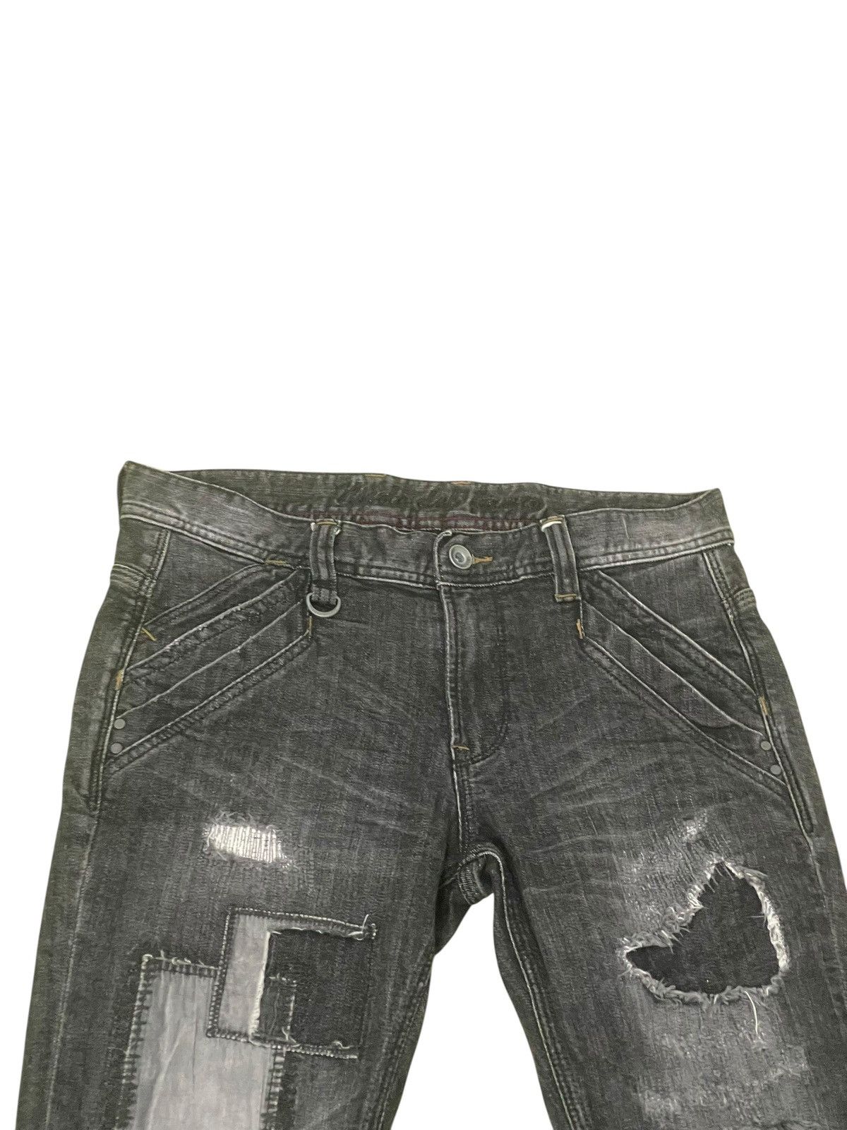 Japanese Brand Skinny Jeans Nicole Club Japan Patchwork Faded 2🟦5 Size US 30 / EU 46 - 7 Thumbnail