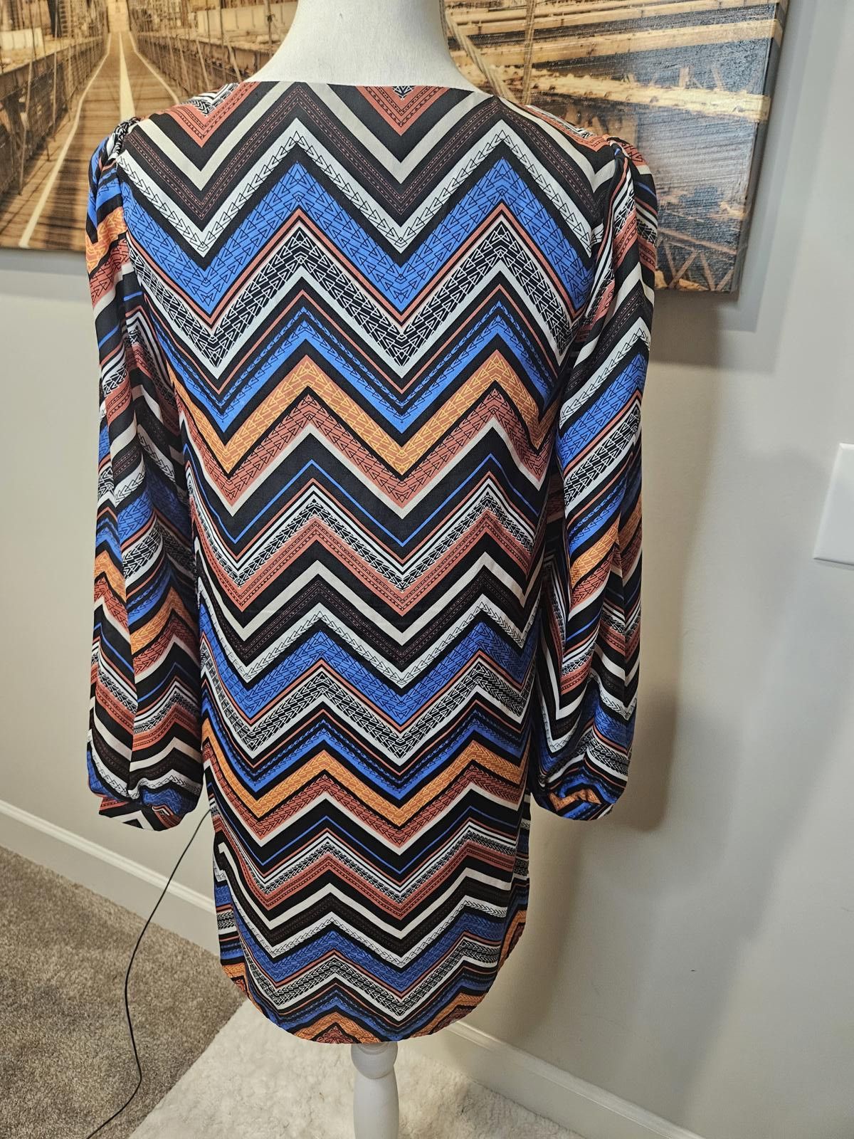 Almost Famous Stylish Chevron Print Dress - Vibrant Patterns #423 Size S / US 4 / IT 40 - 3 Thumbnail