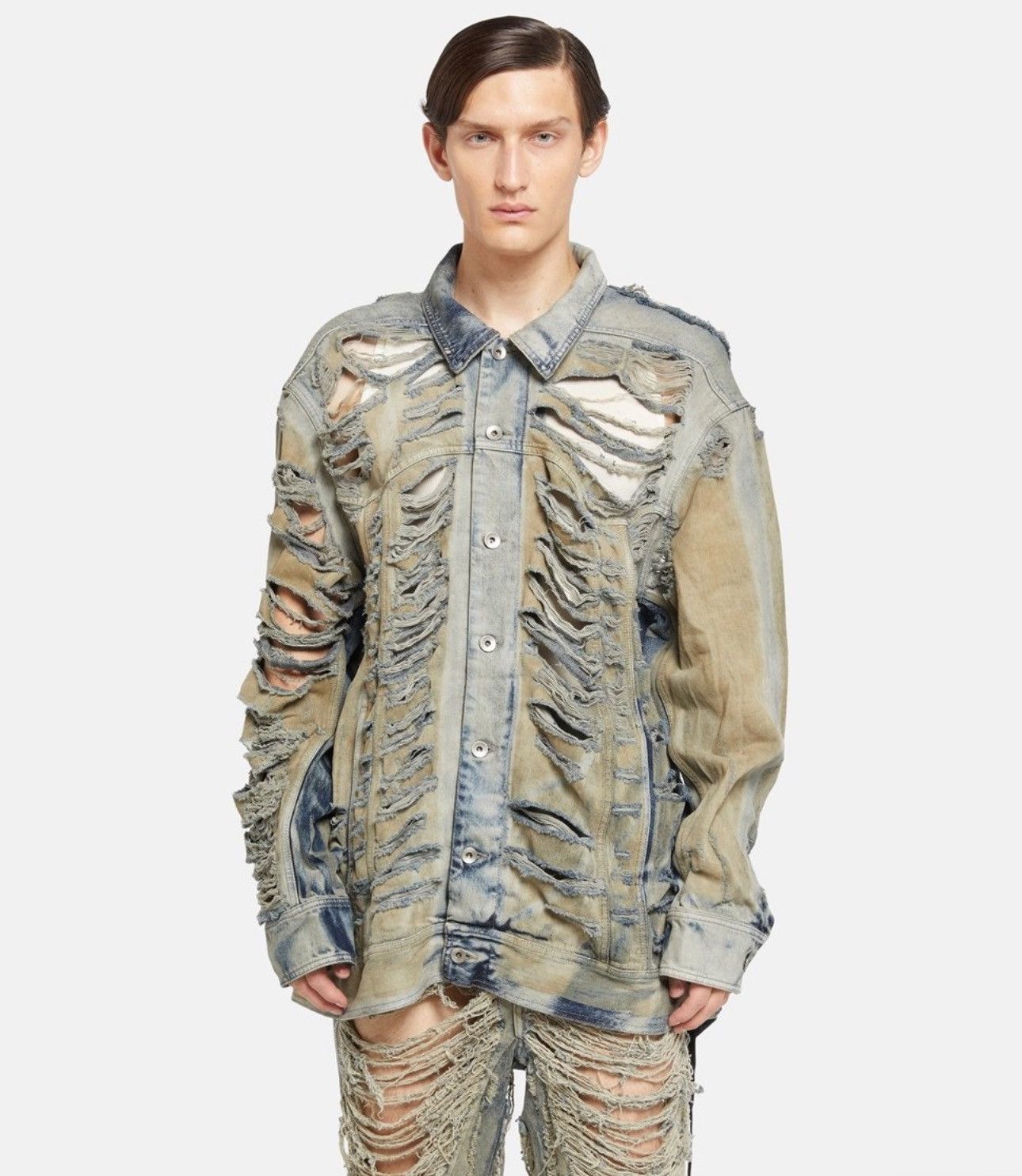 Rick Owens × Rick Owens Drkshdw Rick owen’s jumbo worker denim jacket Size US M / EU 48-50 / 2 - 2 Thumbnail