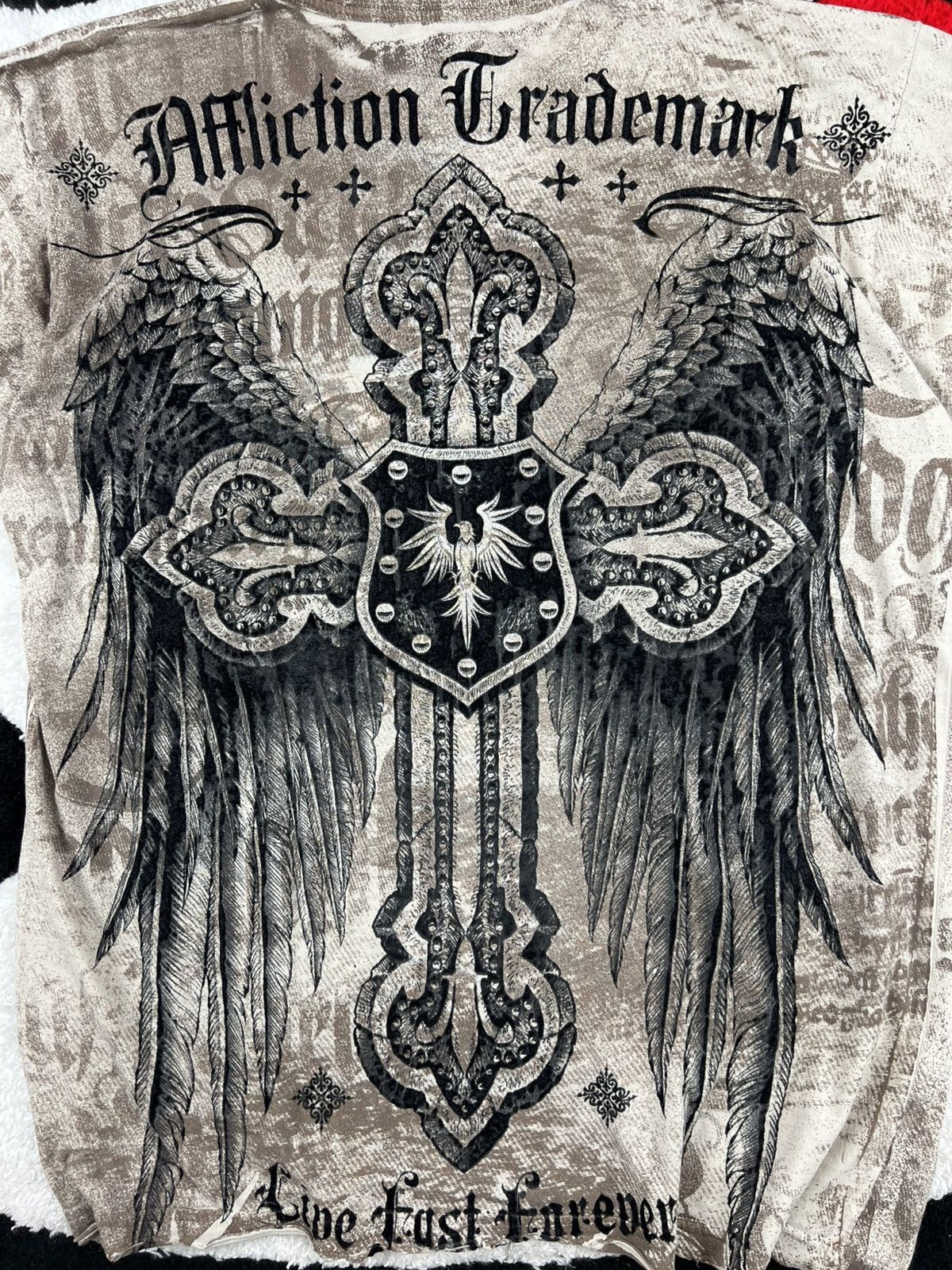 Affliction Y2K Affliction Skulls Trashed Chrome Hearts Style Tee Shirt Size US S / EU 44-46 / 1 - 8 Thumbnail