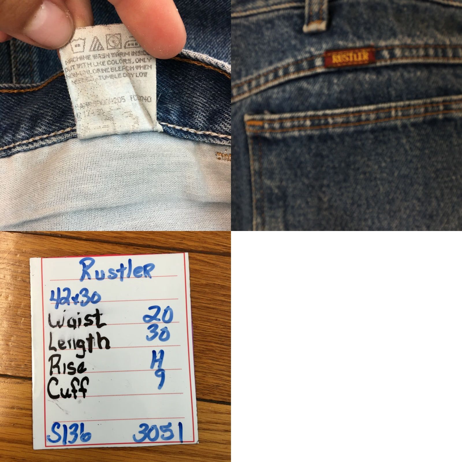 Denime Rustler Heavy Comfort Blue Denim Jeans Regular Fit Straight Leg Men's Size 42x30 Classic Size US 42 / EU 58 - 8 Thumbnail