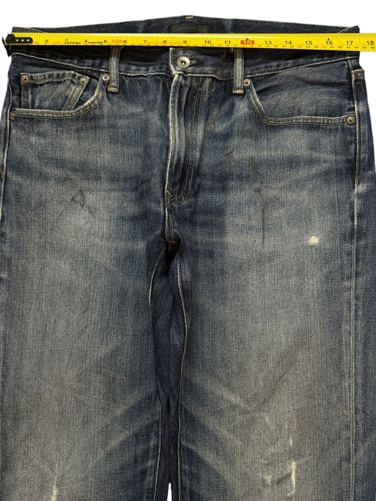 Uniqlo Vintage Y2K Japanese Uniqlo Blue Faded Wash Straight Leg Size US 34 / EU 50 - 9 Thumbnail