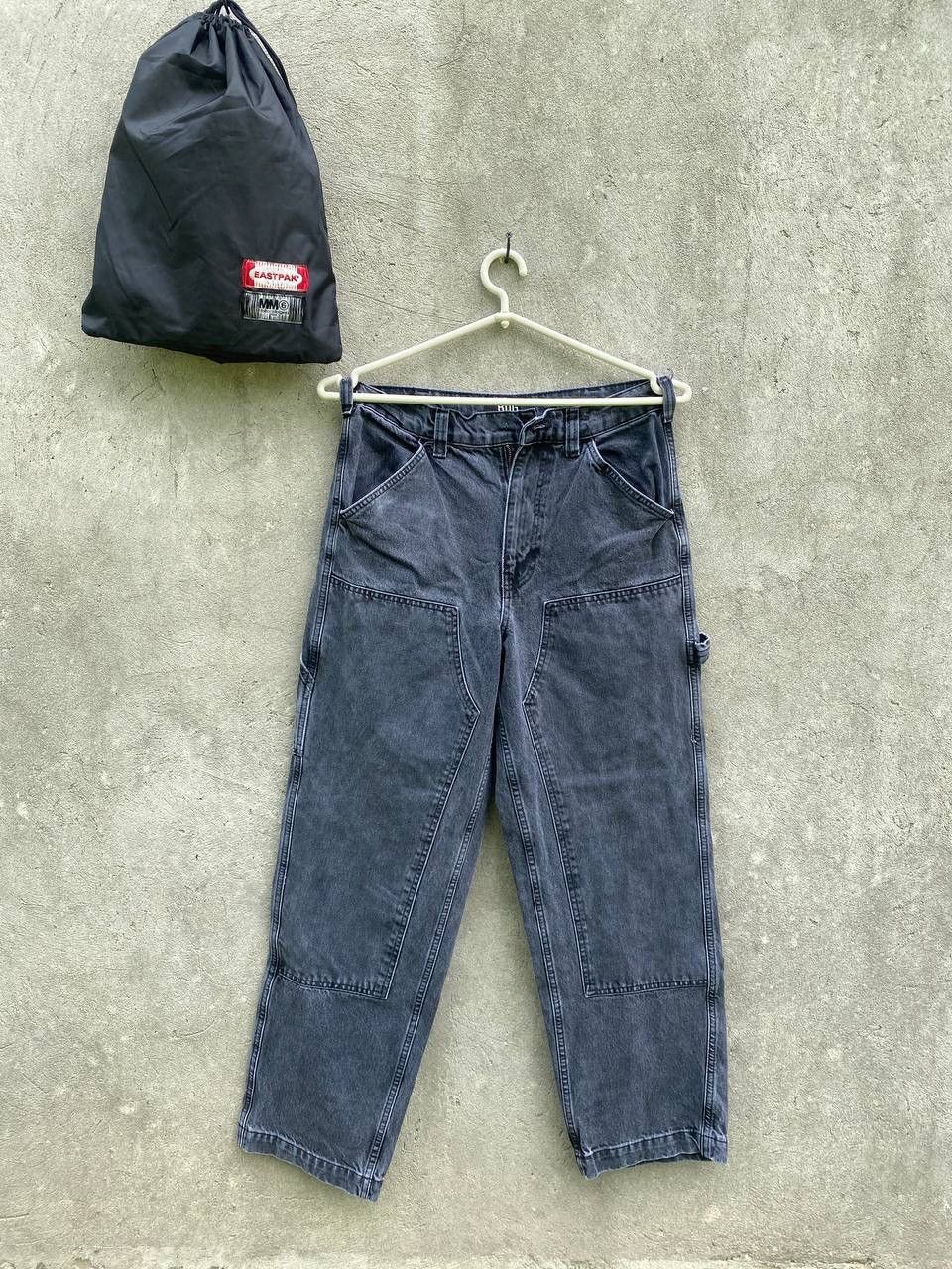 Bdg Vintage Bdg Double Knee Baggy Washed Black Denim Work Pants Size US 32 / EU 48 - 1 Thumbnail