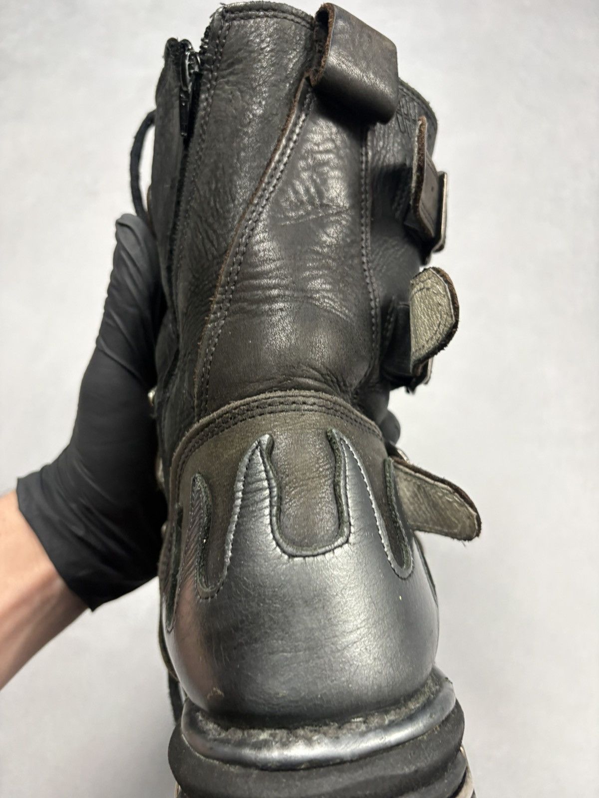 New Rock New Rock Reactor Boots Leather Flame Y2K Gothic Biker 41 Size US 8 / EU 41 - 12 Thumbnail