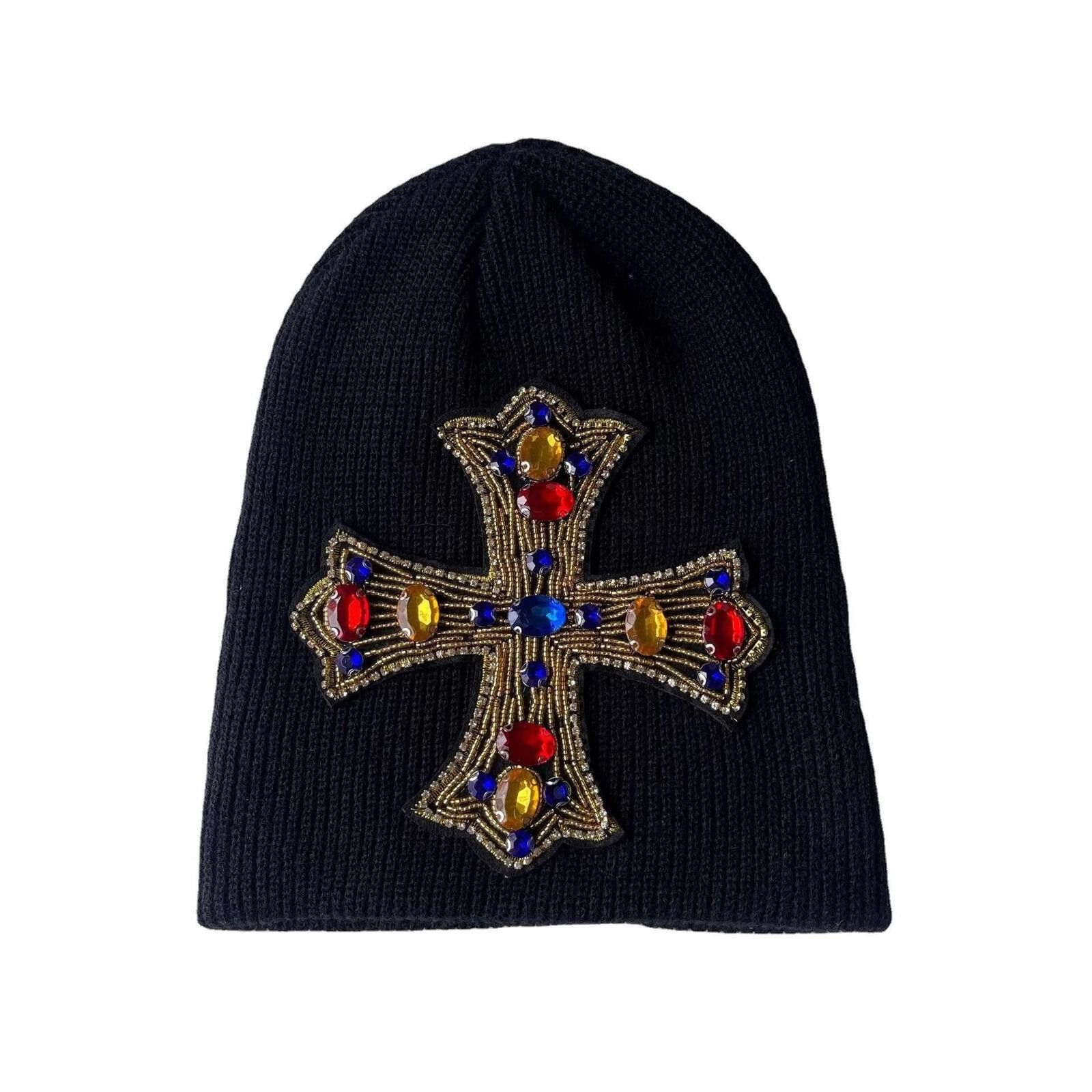 Other Cross Embellished Knit Beanie Size ONE SIZE - 5 Thumbnail
