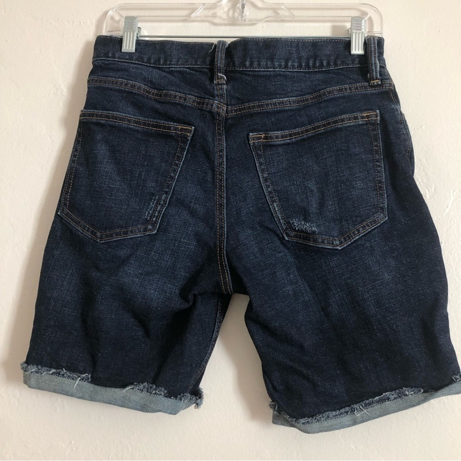 Old Navy Old Navy Slim Flex Dark Blue Denim Bermuda Jean Shorts Size 29" - 6 Thumbnail
