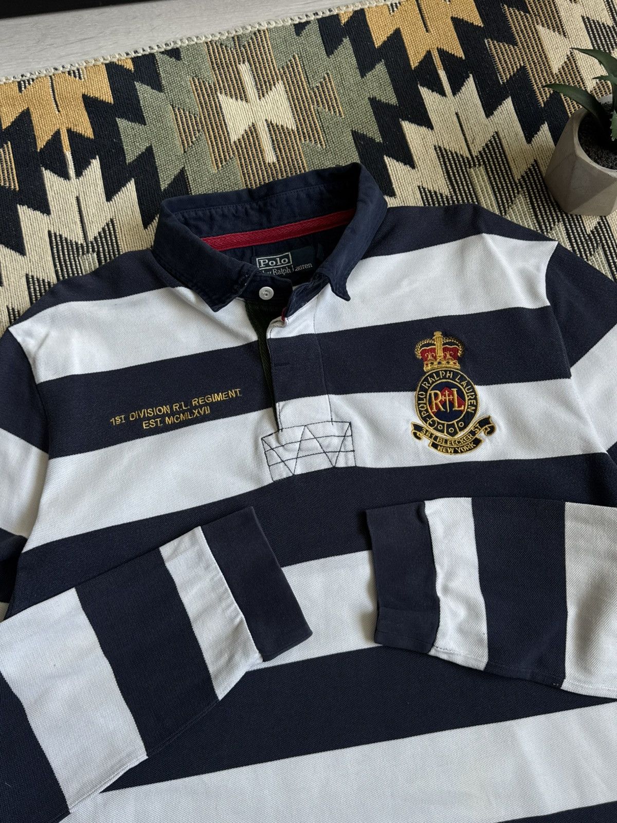 Polo Ralph Lauren Vintage Polo Ralph Lauren Stripped Rugby Longsleve Size US XL / EU 56 / 4 - 7 Thumbnail