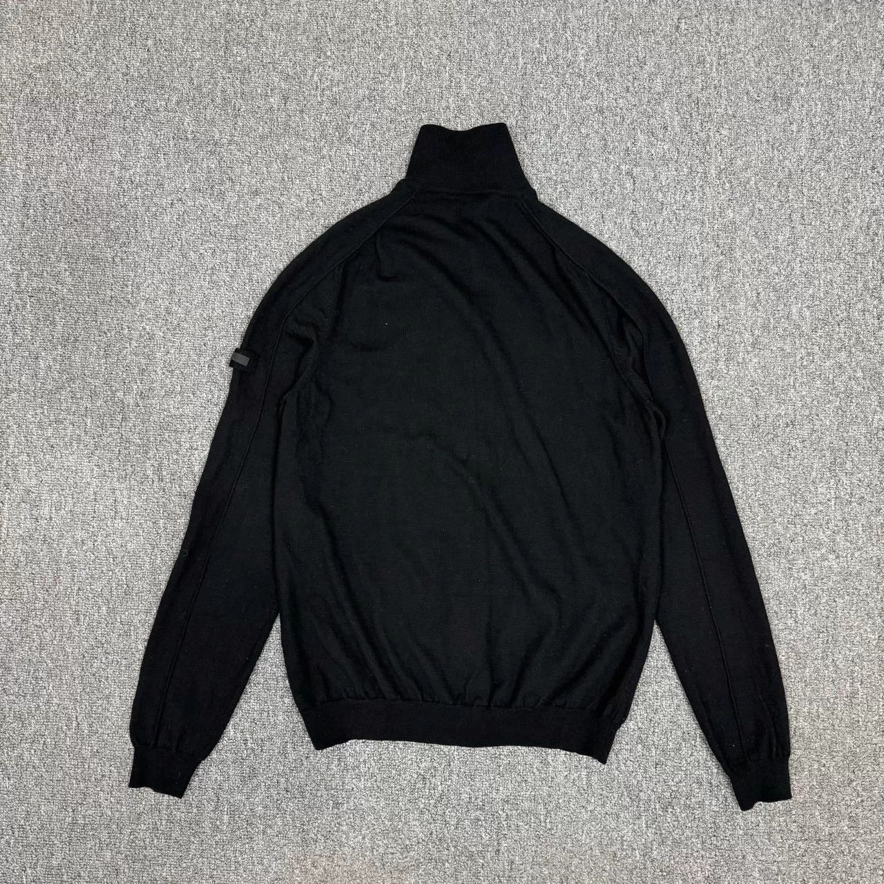 Prada Prada-Black-Logo-Wool-Zip-Knit-Cardigan-IT48 Size US M / EU 48-50 / 2 - 2 Thumbnail
