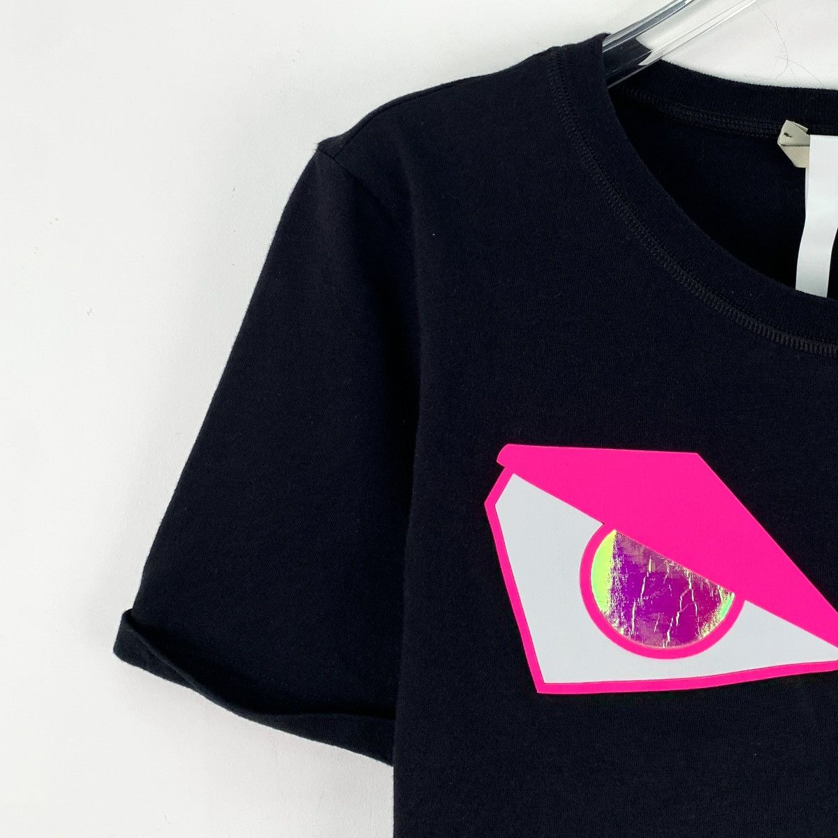 Fendi Fendi Black Monster Eyes Short Sleeve T-shirt K26WX Size M / US 6-8 / IT 42-44 - 3 Thumbnail