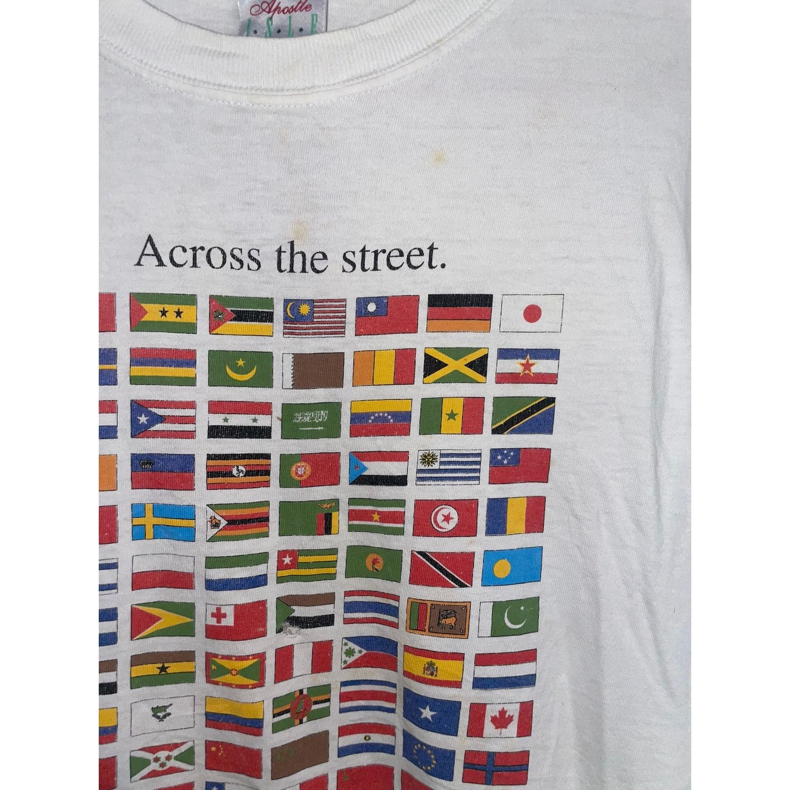 Vintage Vintage Flags Shirt Across The Street Globe Budget Tee XL Size US XL / EU 56 / 4 - 4 Thumbnail