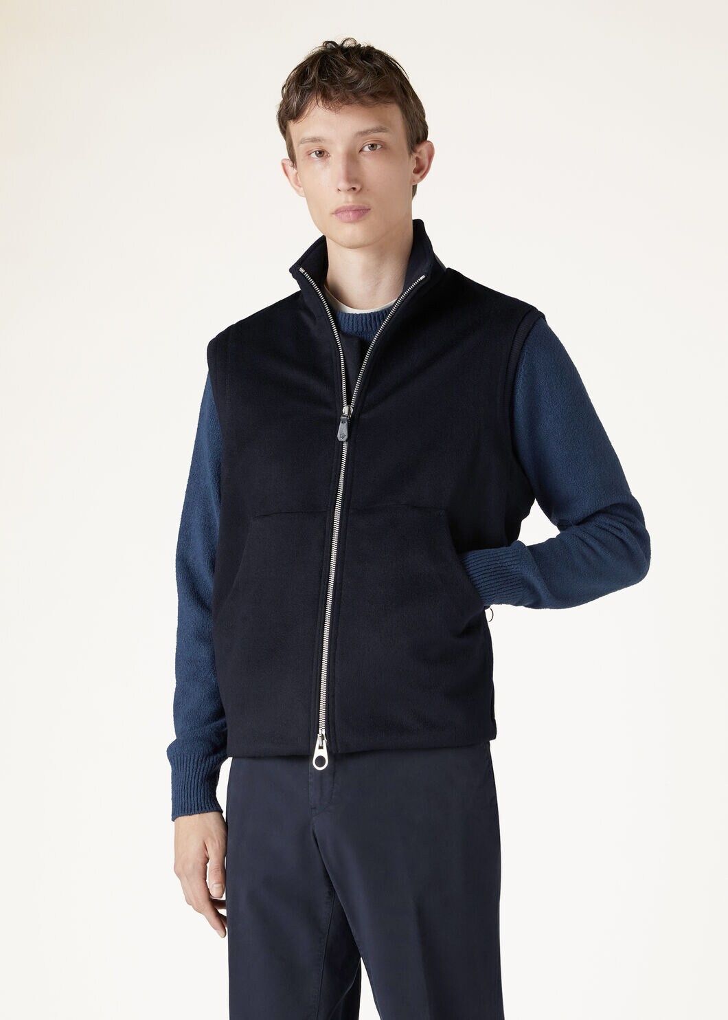 Loro Piana o1w1db10125 FAO0705 Ume Vest in Navy Blue Size US XL / EU 56 / 4 - 4 Thumbnail