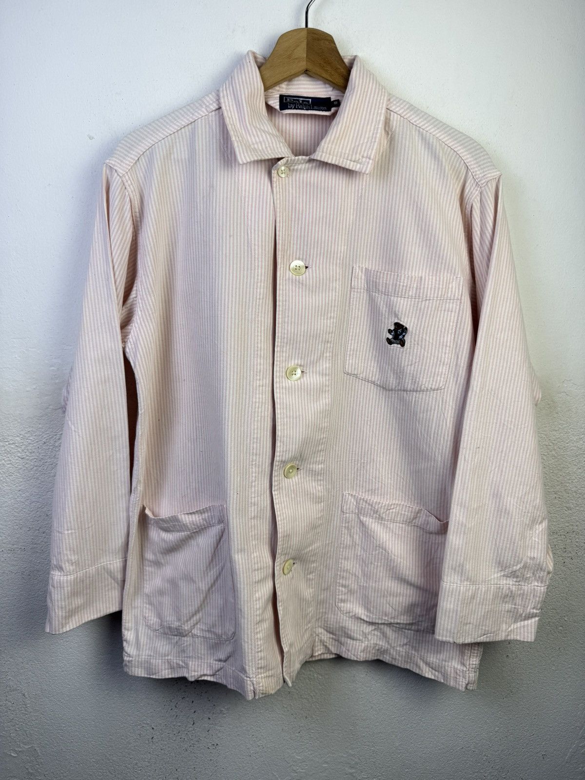 Polo Ralph Lauren Polo shirt jacket teddy bear oxford stripe pajamas Size S / US 4 / IT 40 - 1 Thumbnail
