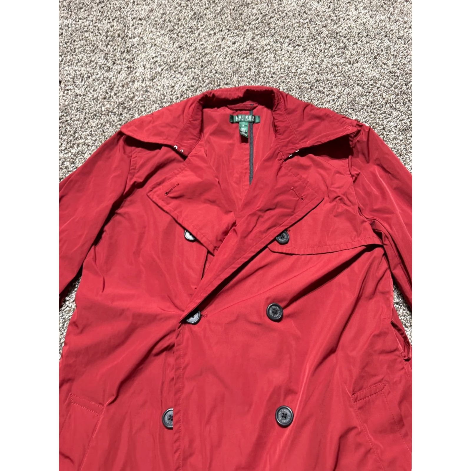 Ralph Lauren Lauren Ralph Lauren Jacket Trench Coat Womens Regular Size M Red Waterproof Long Zipper Softshell Logo Size M / US 6-8 / IT 42-44 - 6 Thumbnail