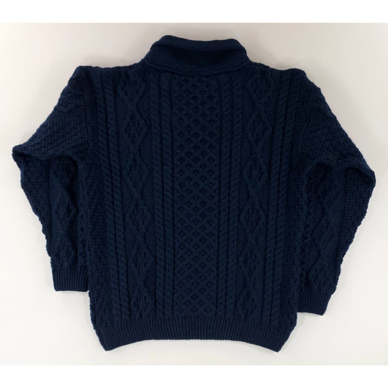 Vintage Saol Sweater Cable Knit 100% Merino Wool Ireland Blue Mens L Size US L / EU 52-54 / 3 - 4 Thumbnail