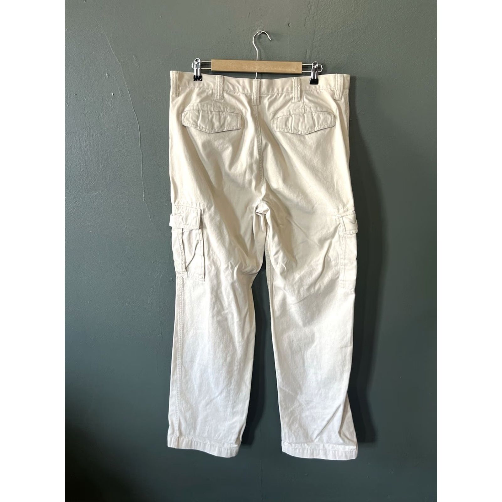 Old Navy VINTAGE Old Navy Cargo Pants Men's 36x32 Brown Cotton Canvas Wide-Leg 90s Y2K Grunge Size US 36 / EU 52 - 2 Thumbnail