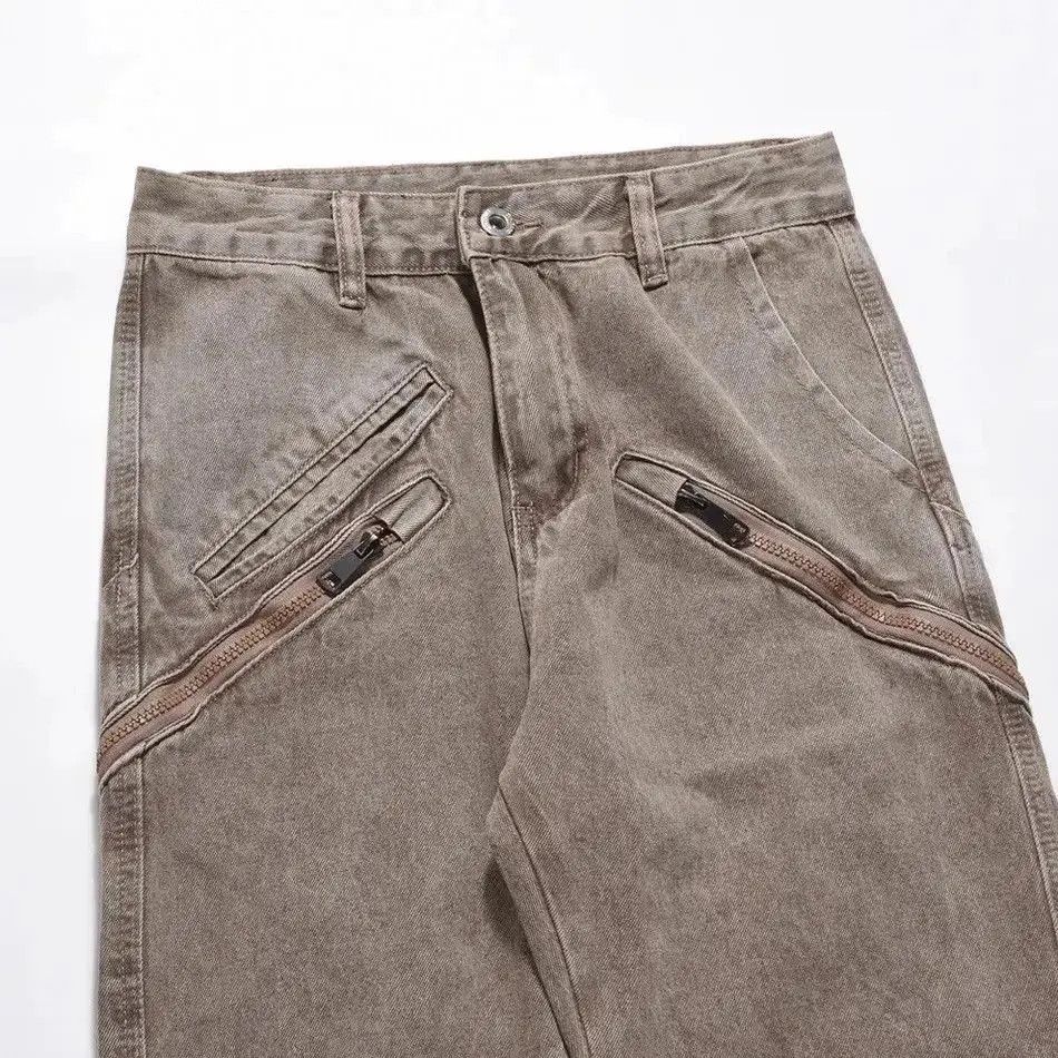 Japanese Brand Vintage Slim Spliced Zip Distressed Size US 32 / EU 48 - 5 Thumbnail