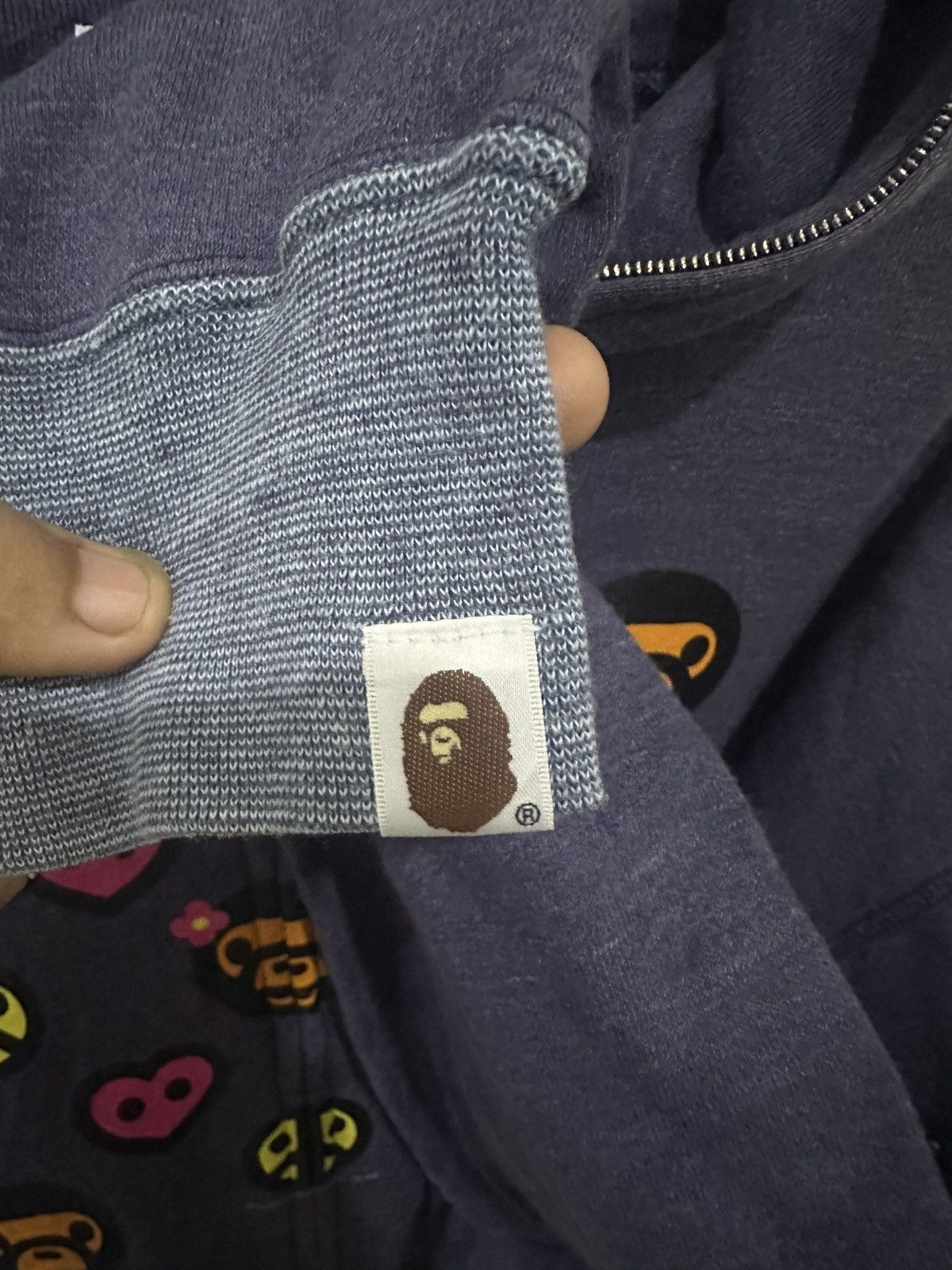 Bape Vintage (BAPE) Baby Milo Peace Love full-zip hoodie Size US L / EU 52-54 / 3 - 6 Thumbnail