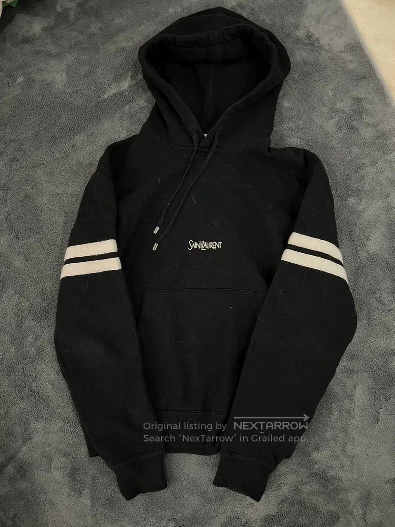 Saint Laurent Paris Saint Laurent Paris Black Hooded Sweatshirt Size US XS / EU 42 / 0 - 1 Thumbnail