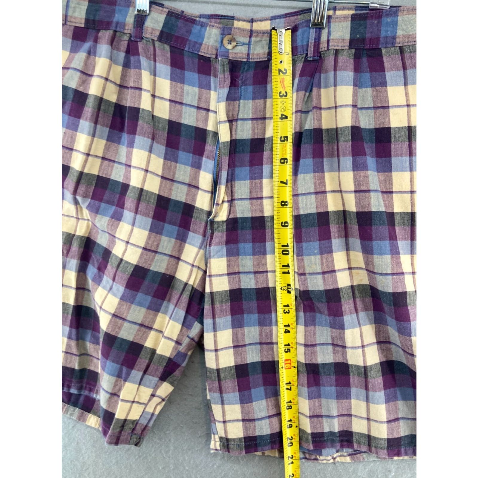 Vintage Duck Head Men's Shorts 42 Plaid Canvas Chino Casual Slim Mid 90s American Mens Size US 42 / EU 58 - 3 Thumbnail