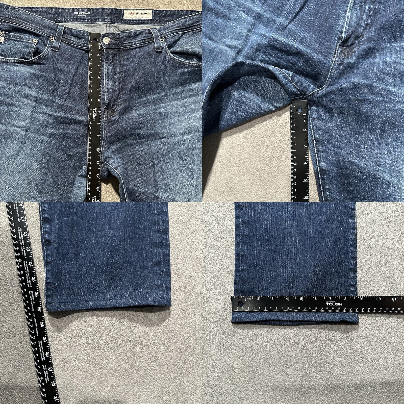 Denime AG Adriano Goldschmied The Graduate Jeans Men 38 39x27 Blue Denim Tailored Size US 38 / EU 54 - 9 Thumbnail