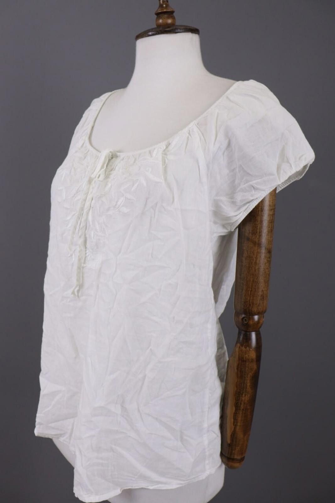 Designer Emily Van Den Bergh White Floral Blouse Shirt Size 40 Size M / US 6-8 / IT 42-44 - 6 Thumbnail