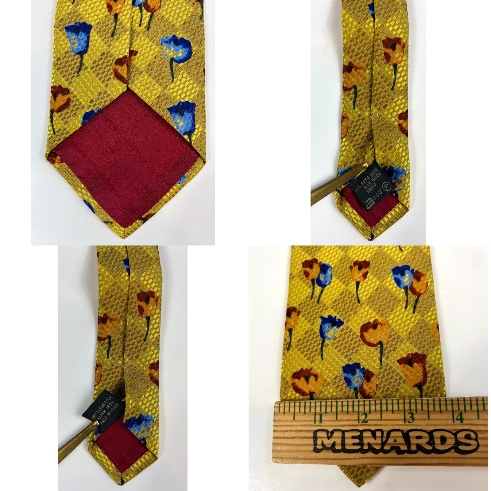 Ermenegildo Zegna VINTAGE Ermenegildo Zegna Mens Luxury Silk Tie Floral Tulips Made in Italy Size ONE SIZE - 8 Thumbnail