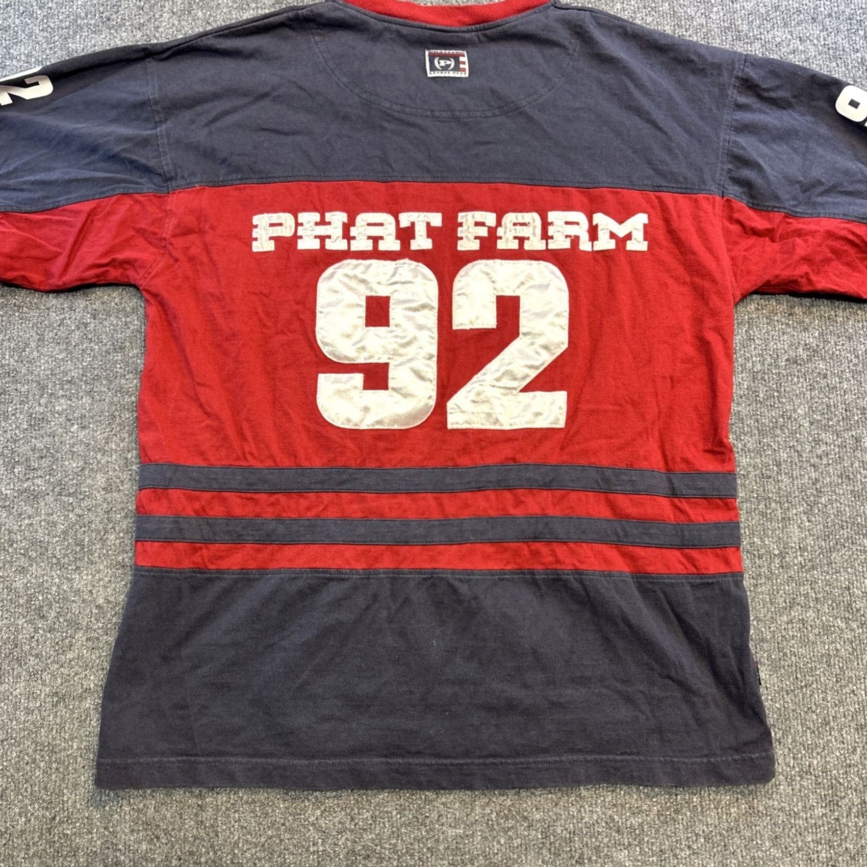 Phat Farm VINTAGE Phat Farm Rugby Style T-Shirt Long Sleeve Embroidered Red Blue Medium Men M Size US M / EU 48-50 / 2 - 6 Thumbnail