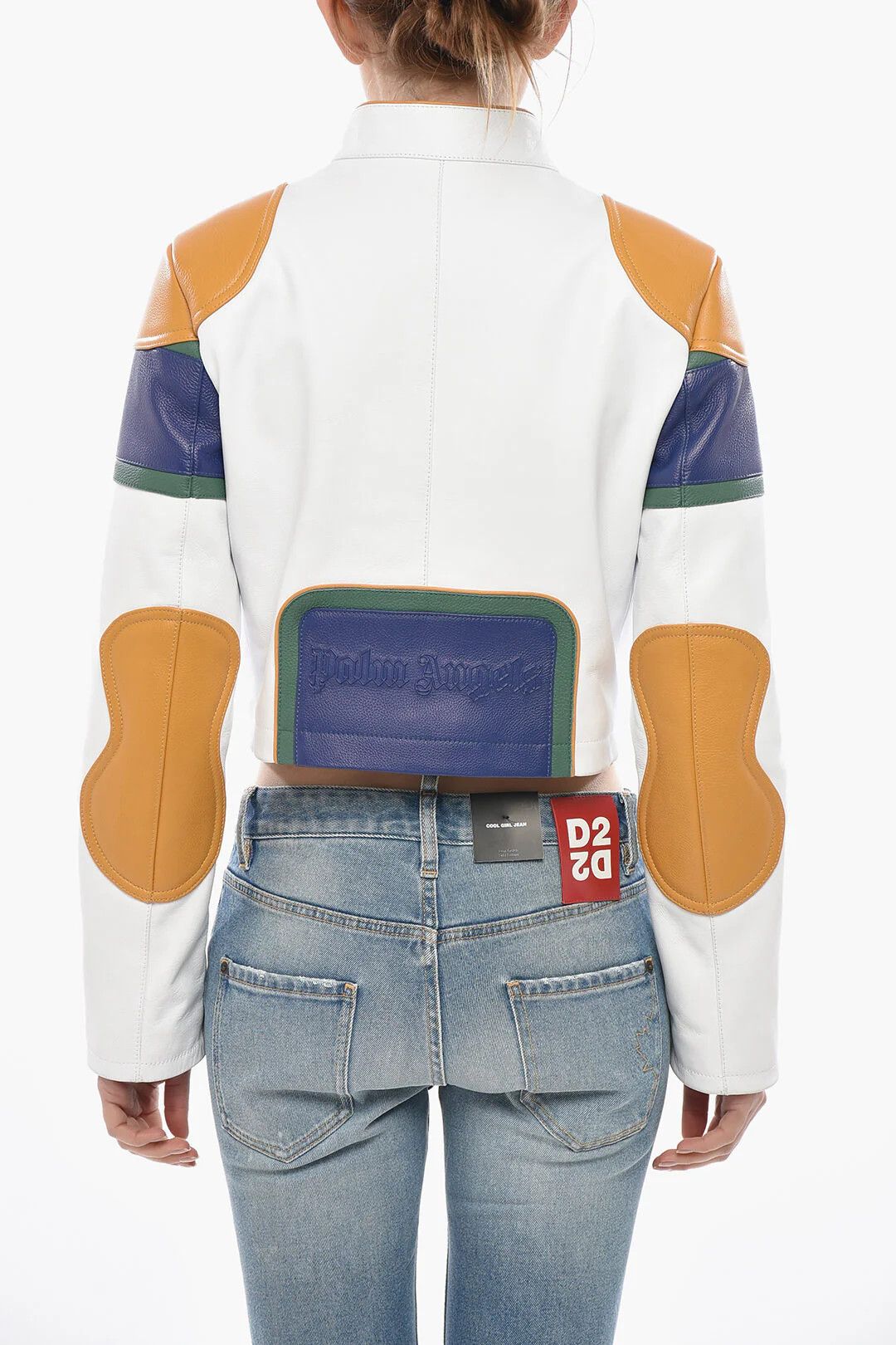 Palm Angels og1mm0326 Cropped Leather Jacket in Multicolor Size M / US 6-8 / IT 42-44 - 2 Thumbnail