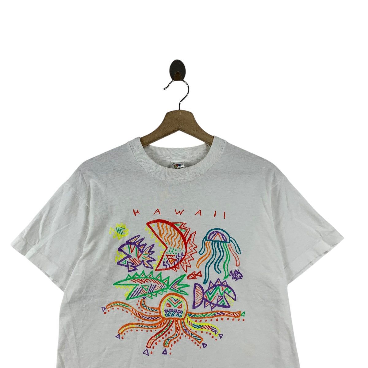 Fruit Of The Loom Vintage 90’ FRUIT OF THE LOOM HAWAII Painting Tee Shirt Size M / US 6-8 / IT 42-44 - 2 Thumbnail
