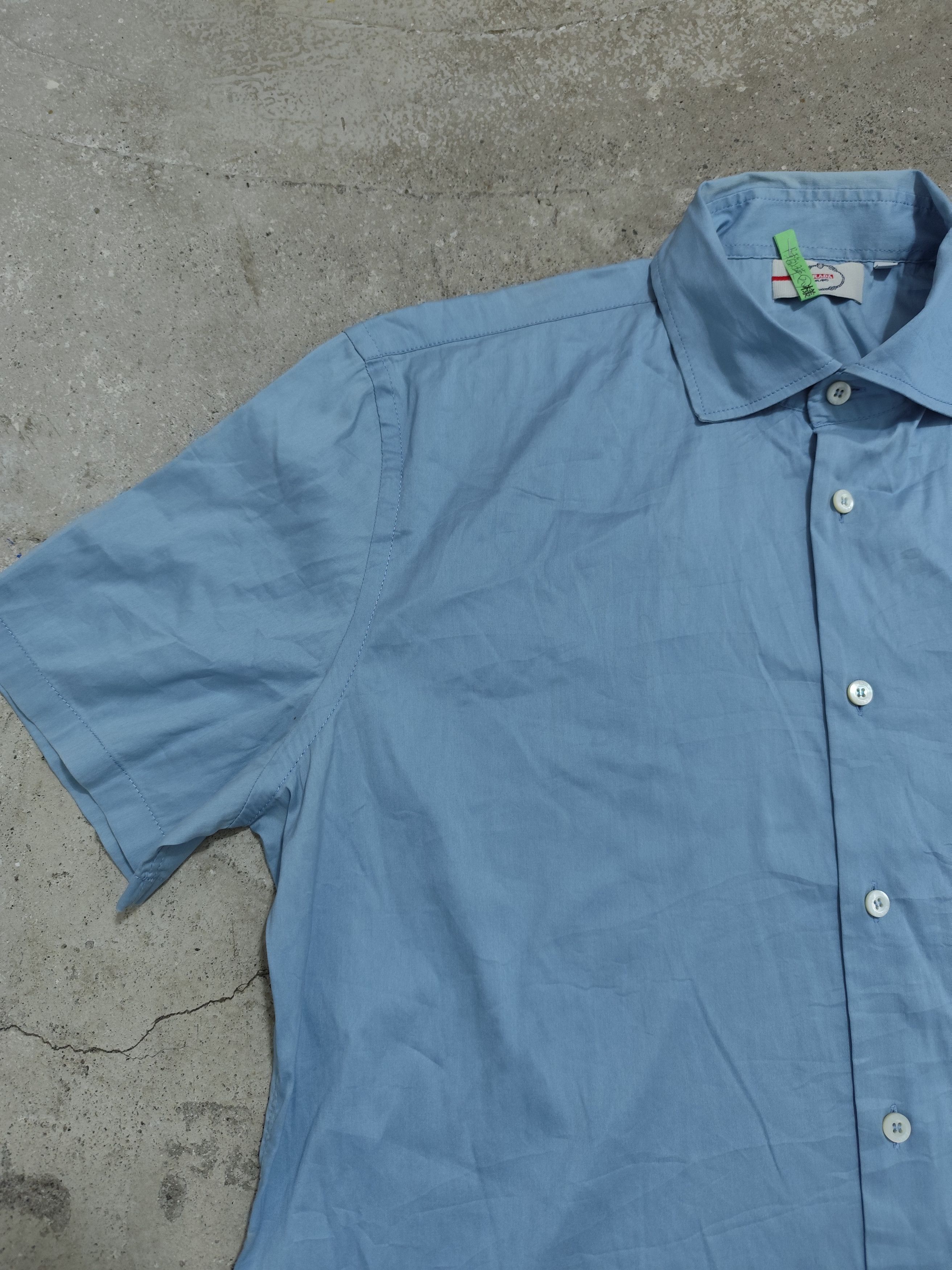 Prada Vintage prada white tab buttons up polo Size US XL / EU 56 / 4 - 3 Thumbnail