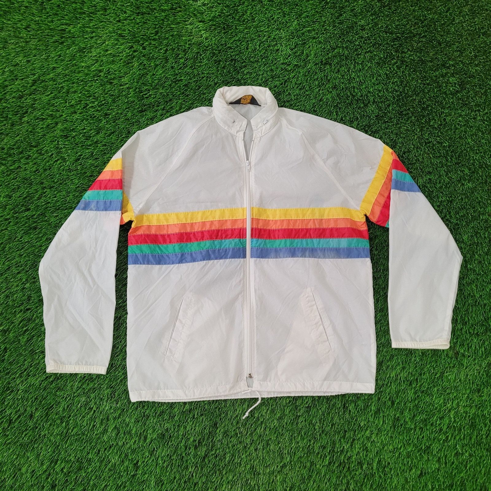 Vintage Liki Liki deadstock 100% nylon rainbow windbreaker from authentic Hawaii NWT