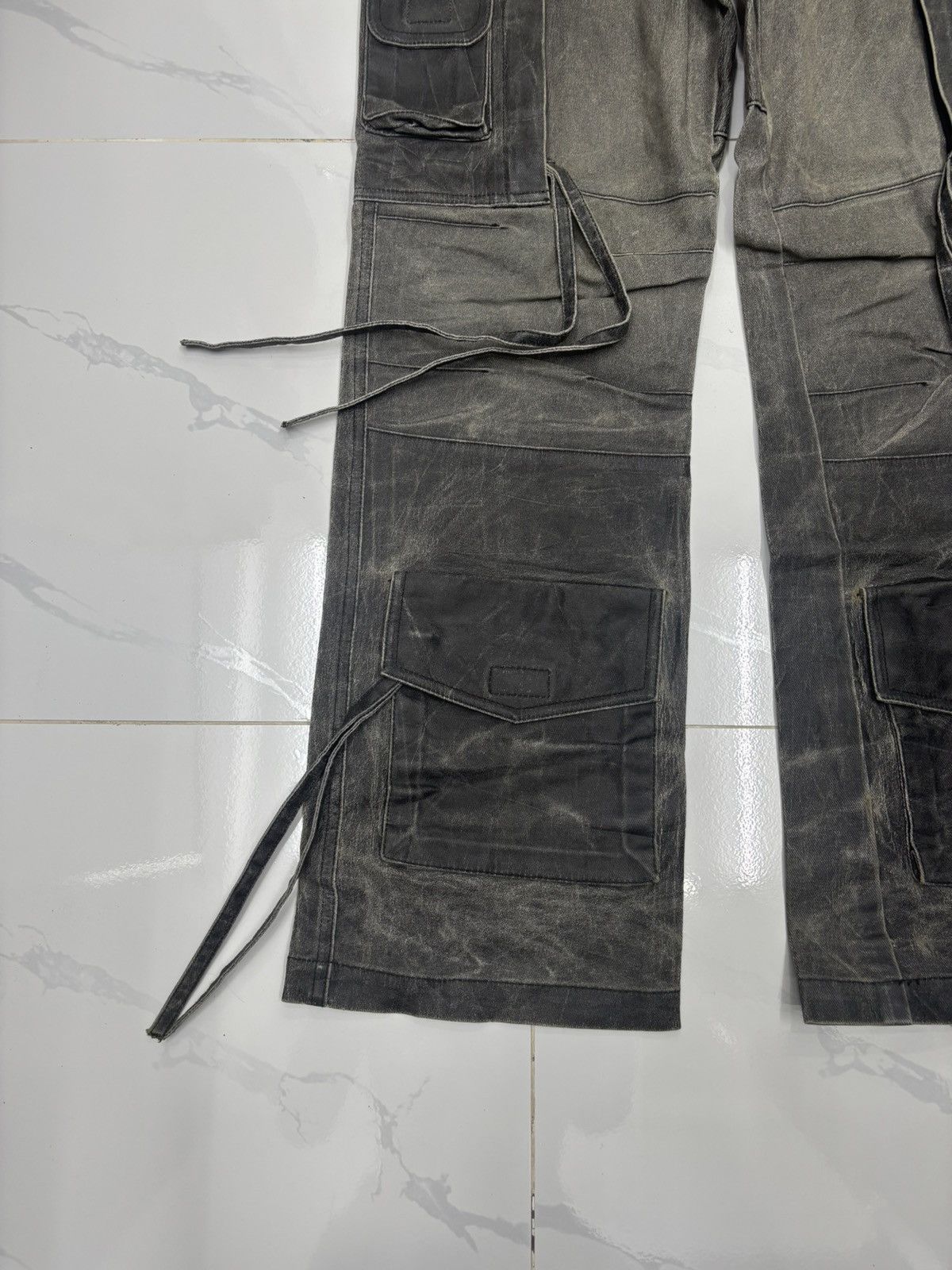 Gaultier Homme Objet × Jean Paul Gaultier × Vintage Iconic Jean Paul Gaultier Wax Tactical Multi Pocket Jeans Size US 32 / EU 48 - 9 Thumbnail