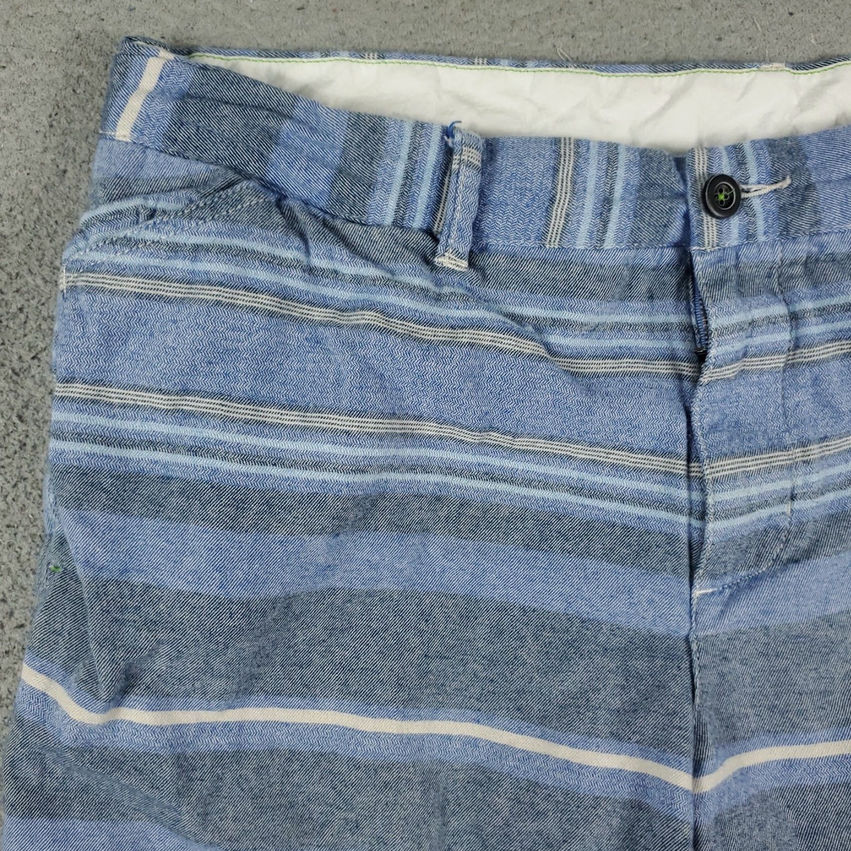 Tommy Bahama VINTAGE Tommy Bahama Shorts Mens Size 36 Blue Striped Cotton Chino Flat Front Casual Men's Size US 36 / EU 52 - 2 Thumbnail