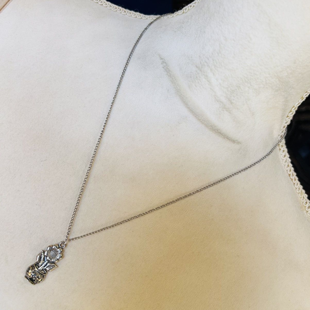 Handmade Handcrafted potted flower pendant on chain necklace Size ONE SIZE - 1 Thumbnail