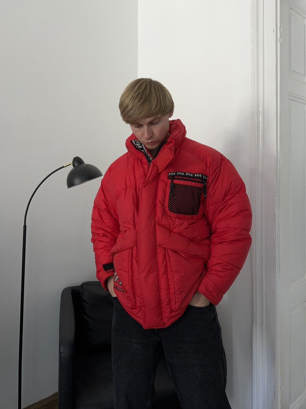 Helly Hansen Vintage Red Puffer Down Jacket Bombers