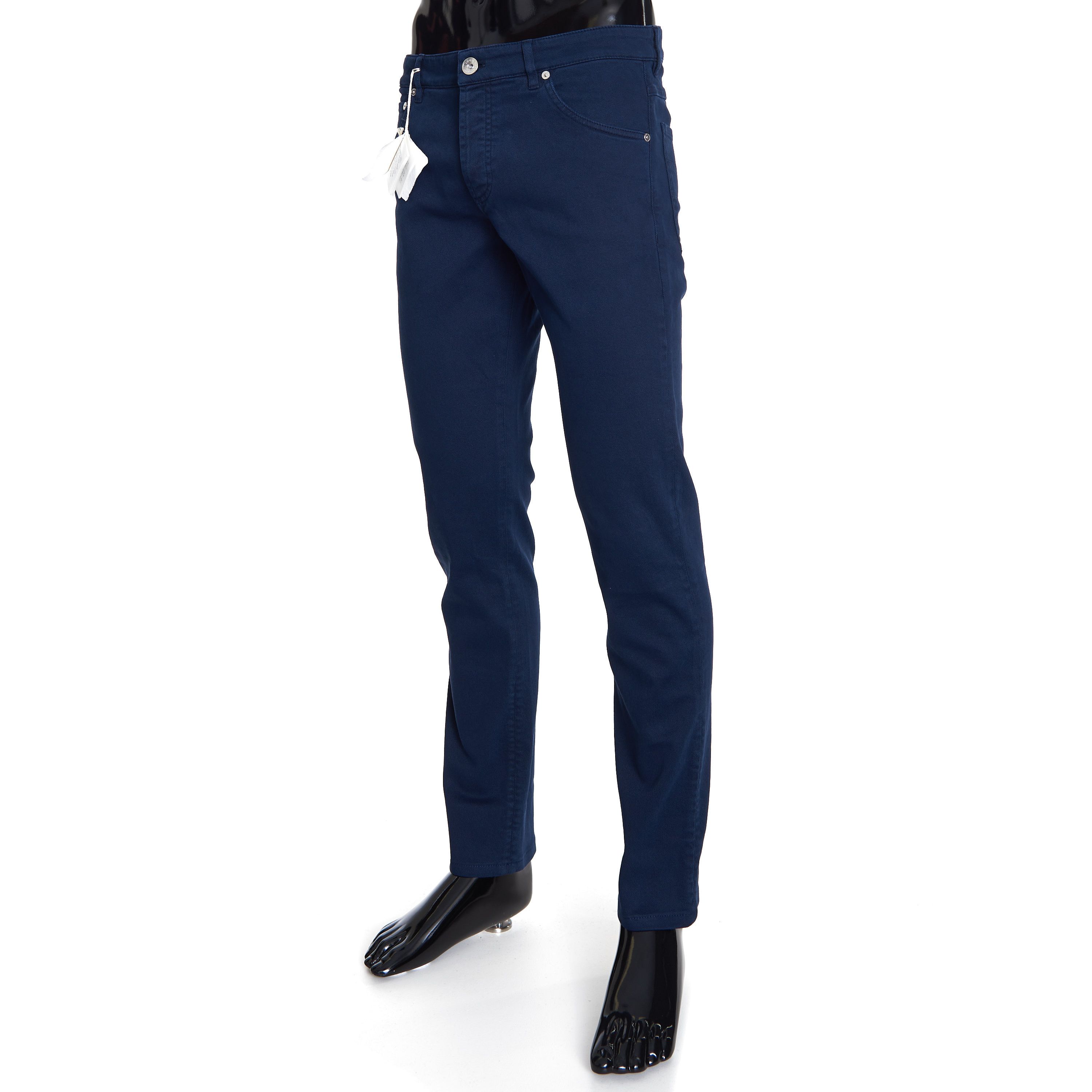 Brunello Cucinelli Navy Blue Stretch Denim Trousers - Slim Fit, Five-Pocket Size US 40 / EU 56 - 2 Thumbnail