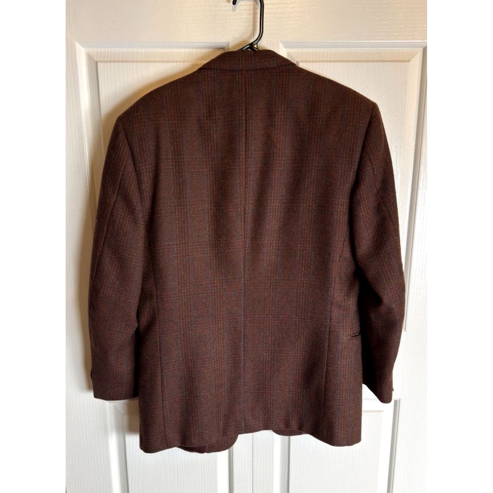 Vintage VINTAGE Wilkes & Bashford Blazer Sport Coat Mens 42R Glen Plaid 100% Wool Size 42R - 4 Thumbnail