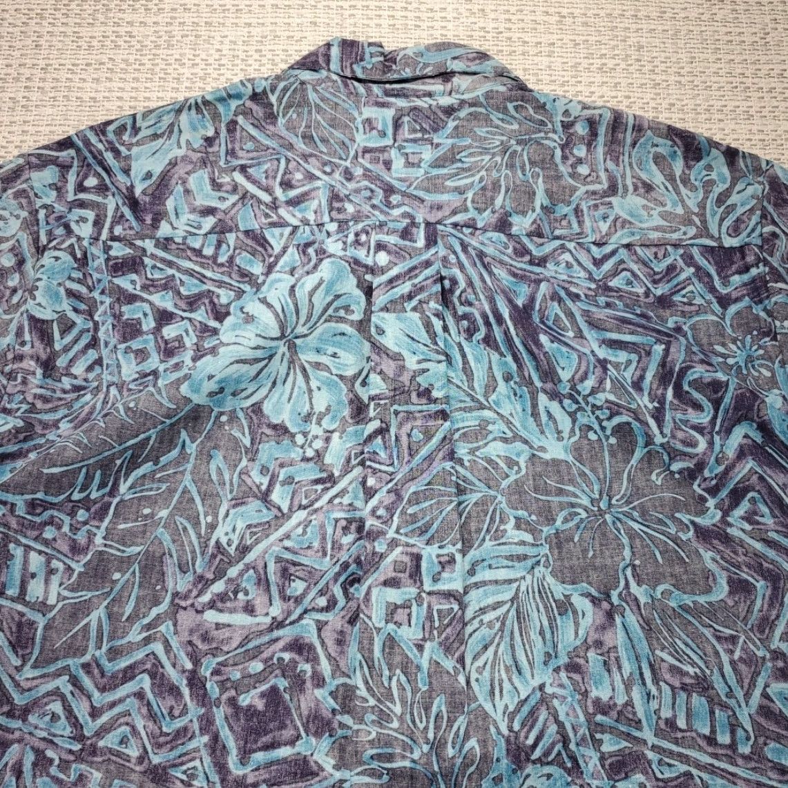 Vintage VINTAGE Malihini Hawaii Shirt Mens L Polo Floral Short Sleeve 1980s Blue Cotton Hawaiian Mens Size US M / EU 48-50 / 2 - 7 Thumbnail