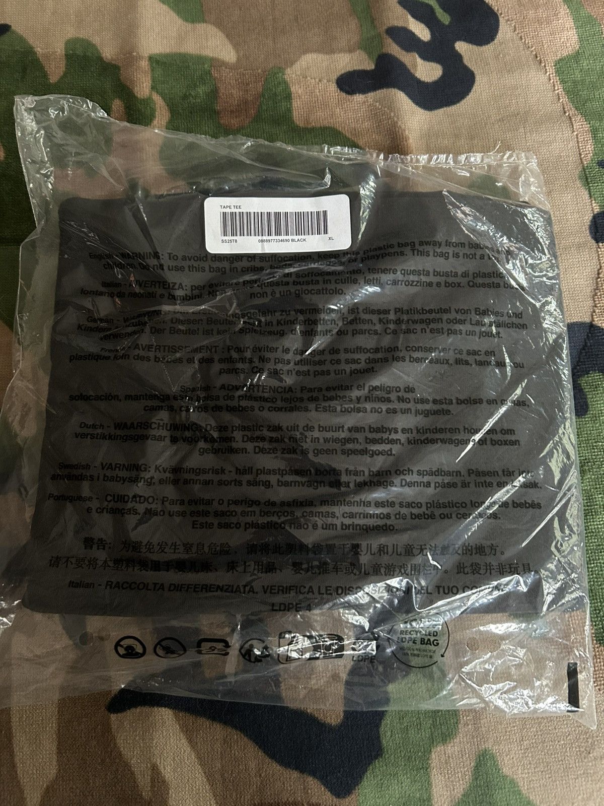 Supreme Supreme Tape Tee Black XL SS25 Size US XL / EU 56 / 4 - 3 Thumbnail