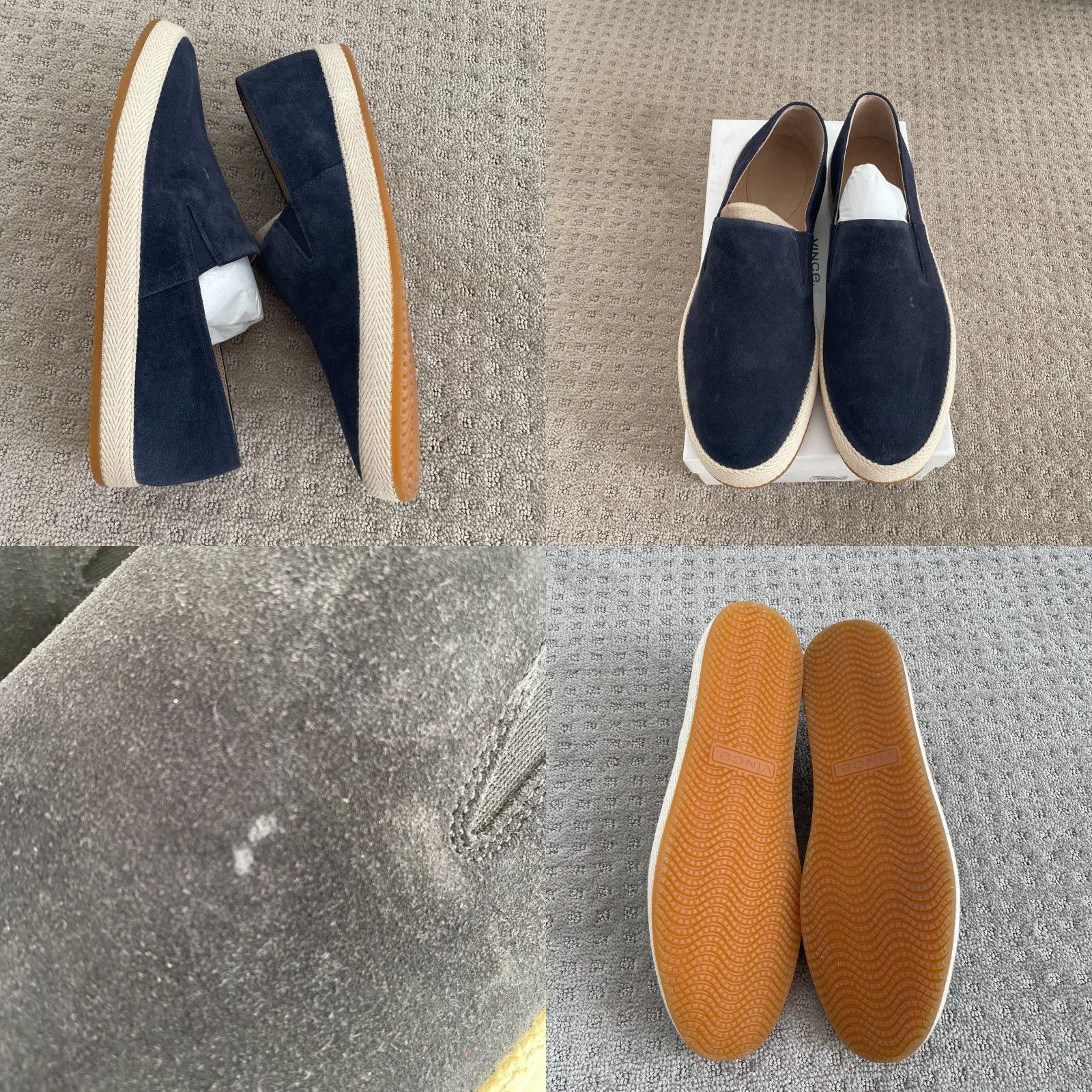 Vince Vince Suede Slip-On Sneaker Men US 12 Coastal Blue Raffia Mid-Sole NEW Size US 11 / EU 44 - 9 Thumbnail