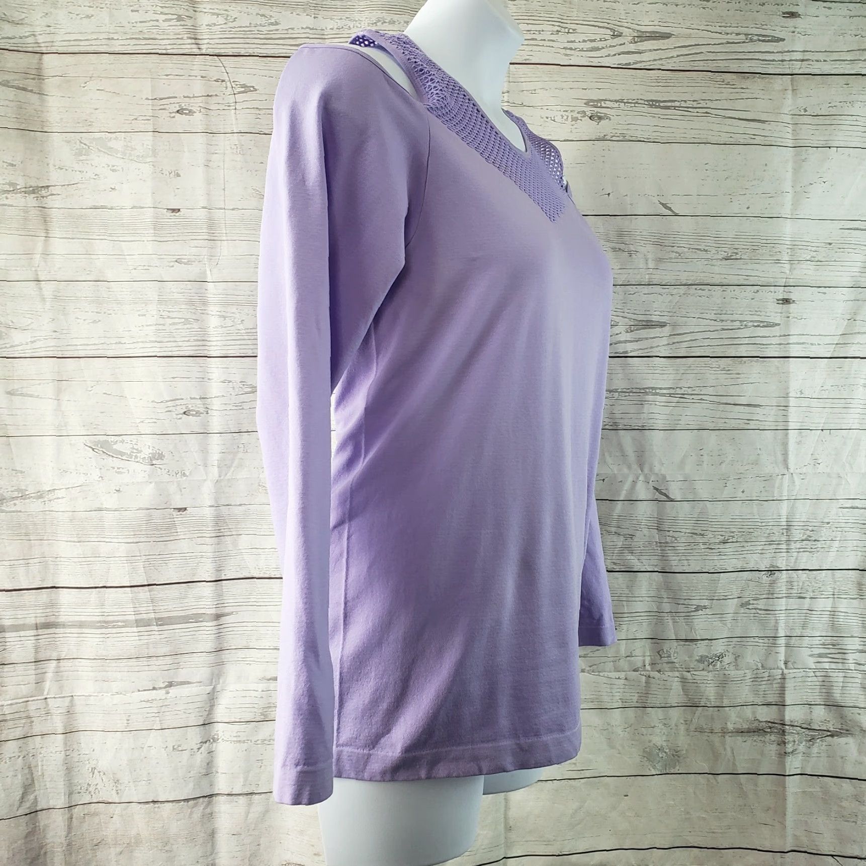 Vintage UC Under Control Womens Top 3X Purple Cold Shoulder Shirt Ladies Plus Size Adult Womens Size XXL / US 16-18 / IT 52-54 - 2 Thumbnail