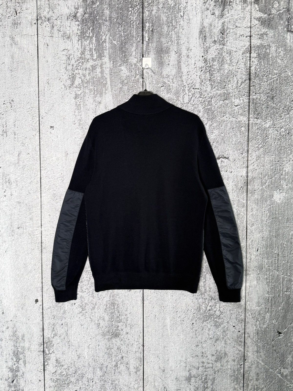 Prada Prada Navy Wool & Nylon Bomber Jacket Knitted Zip Sweater Size US L / EU 52-54 / 3 - 11 Thumbnail
