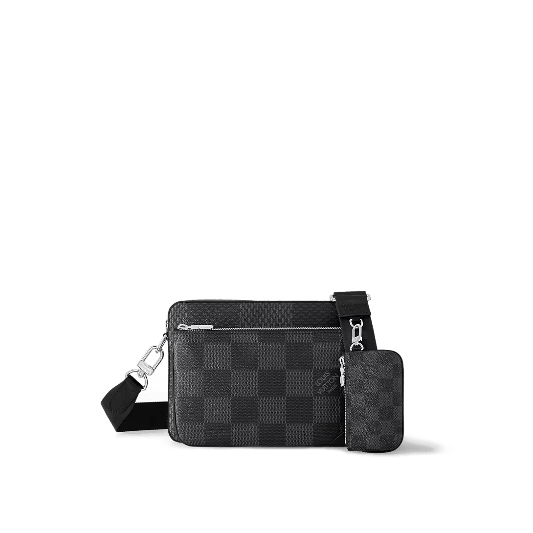 Bag Crossbody Leather Monogram Logo Lv N50017 in Grey, Men's
