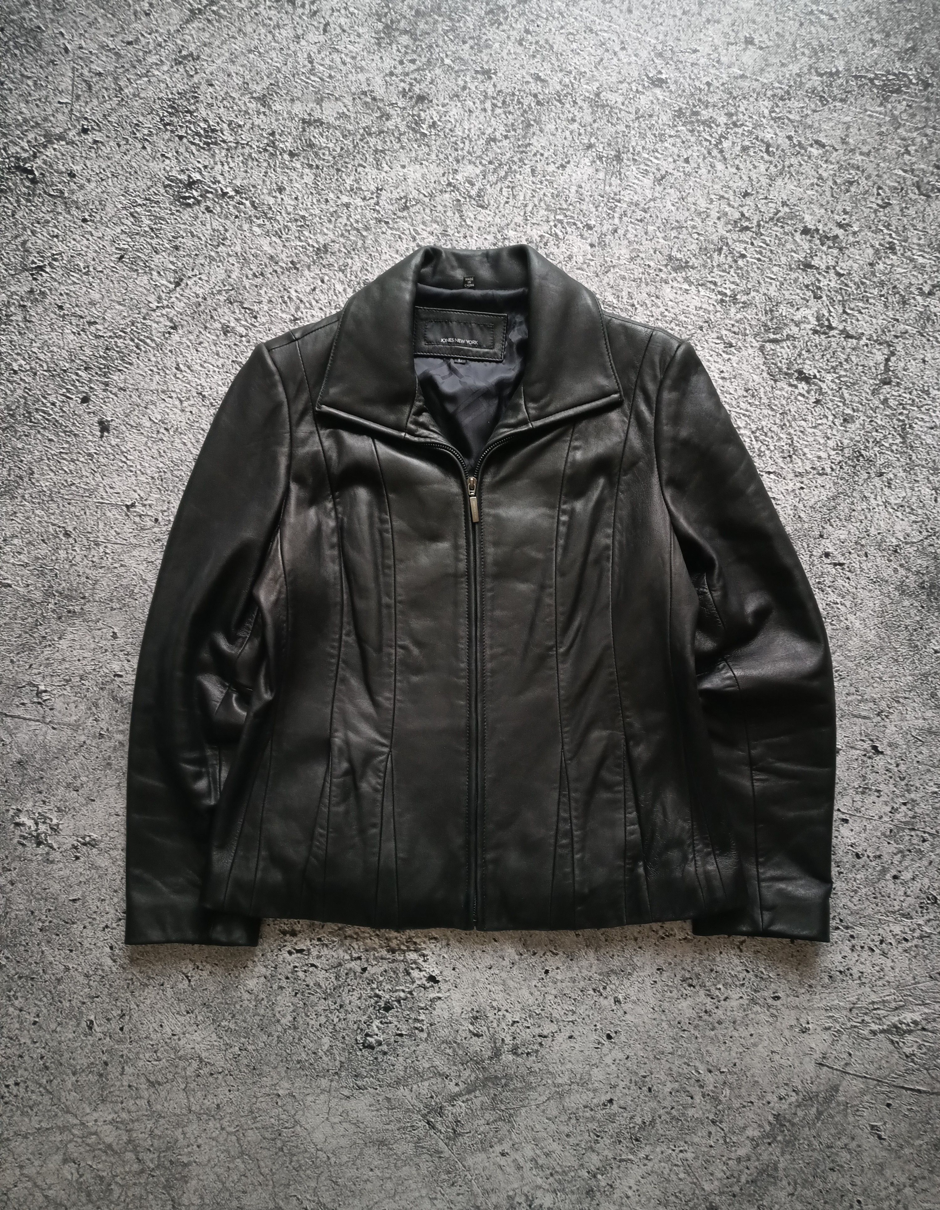 Jones New York Vintage Faded Leather Jacket Size L / US 10 / IT 46 - 1 Thumbnail