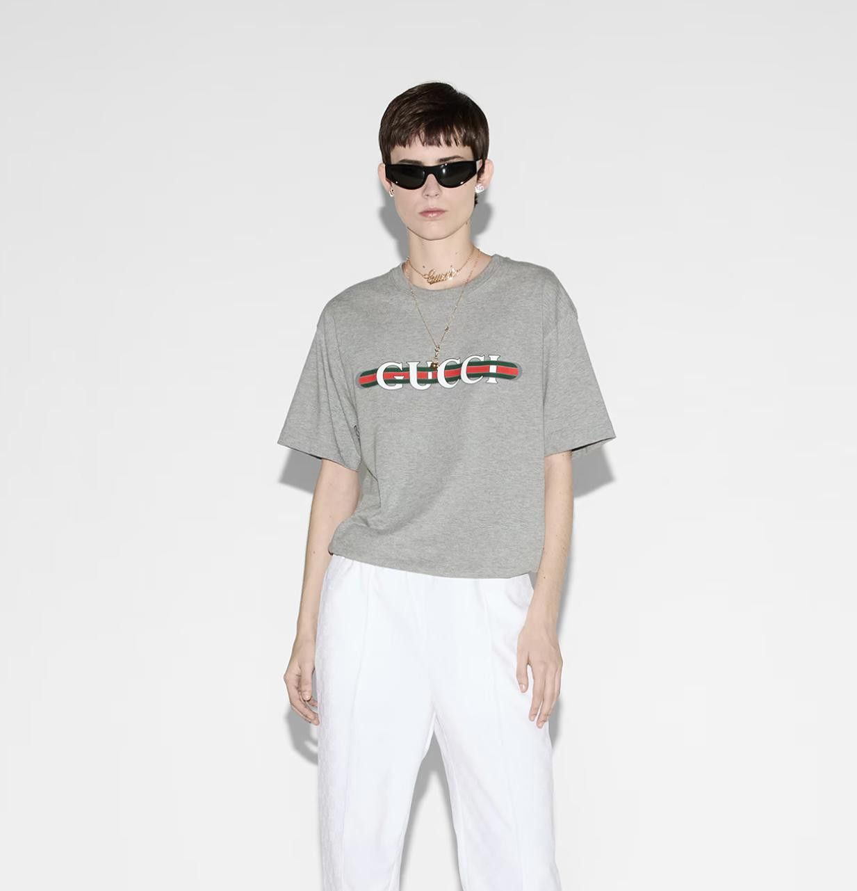 Gucci GUCCI COTTON JERSEY T-SHIRT WITH PRINT SIZE S Size ONE SIZE - 2 Thumbnail